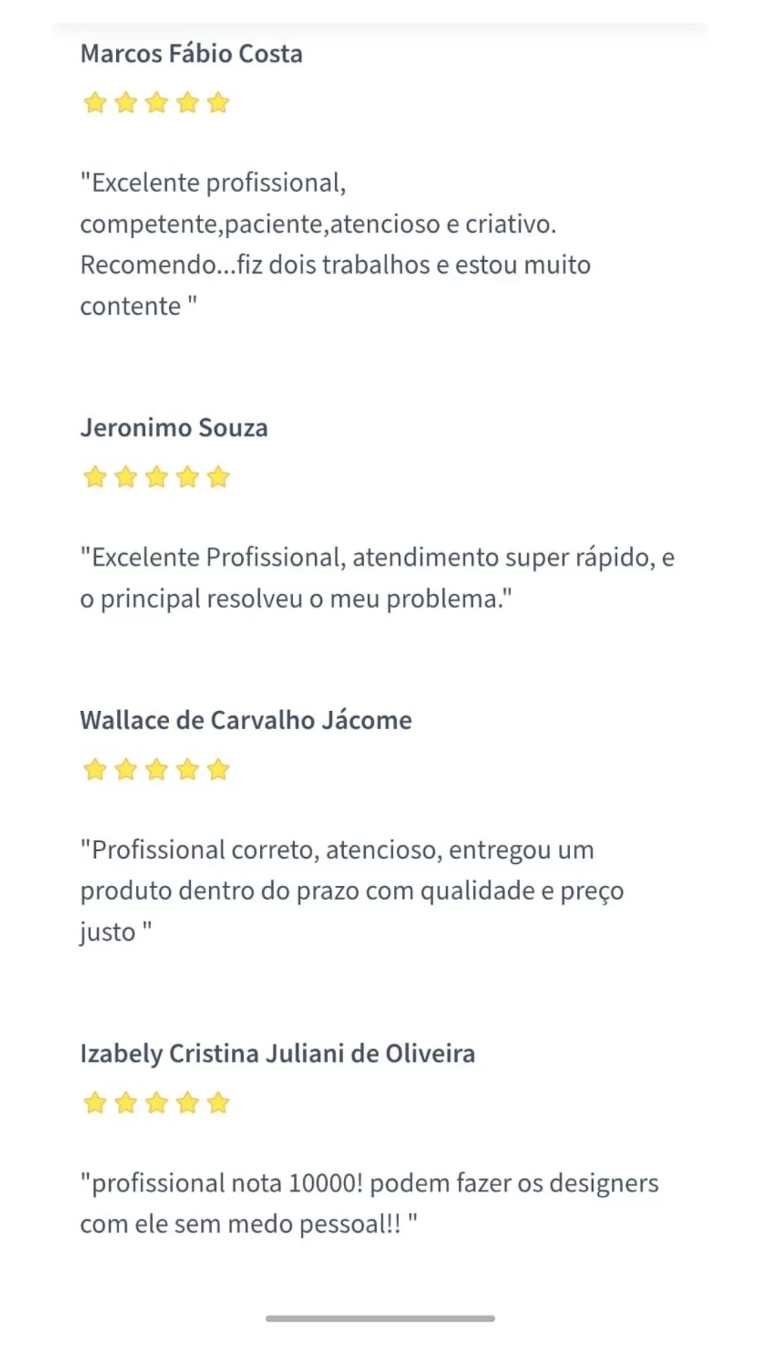 Depoimento de cliente